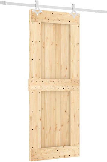 Vidaxl Συρόμενη Πόρτα Φυσικό Λευκό 80 X 210 Cm