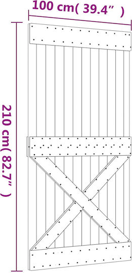 Vidaxl Ușă Glisantă Natural Negru 100 x 210 Cm