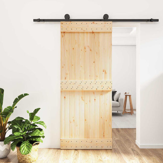 Vidaxl Συρόμενη Πόρτα Φυσικό Μαύρο 85 X 210 Cm Vidaxl Συρόμενη Πόρτα Φυσικό Μαύρο 85 X 210 Cm