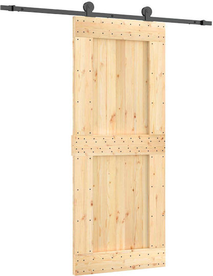 Συρόμενη Πόρτα Φυσικό Μαύρο 85 X 210 Cm 3444994