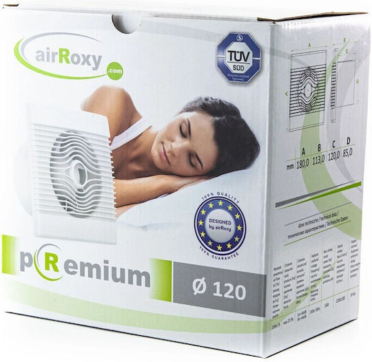 AirRoxy Premium De perete Ventilator 120mm Alb