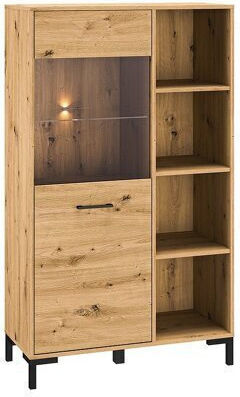 Larnolo 116 Boden Vitrine aus Spanplatte mit Verglasung & Beleuchtung Artisan Eiche 90x40x153cm 660187MLM Larnolo 116 Boden Vitrine aus Spanplatte mit Verglasung & Beleuchtung Artisan Eiche 90x40x153cm 660187MLM