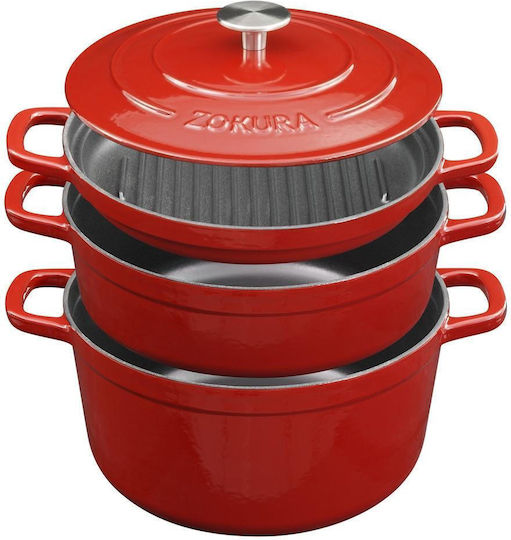 Zokura Töpfe Set aus Gusseisen 3 Teile