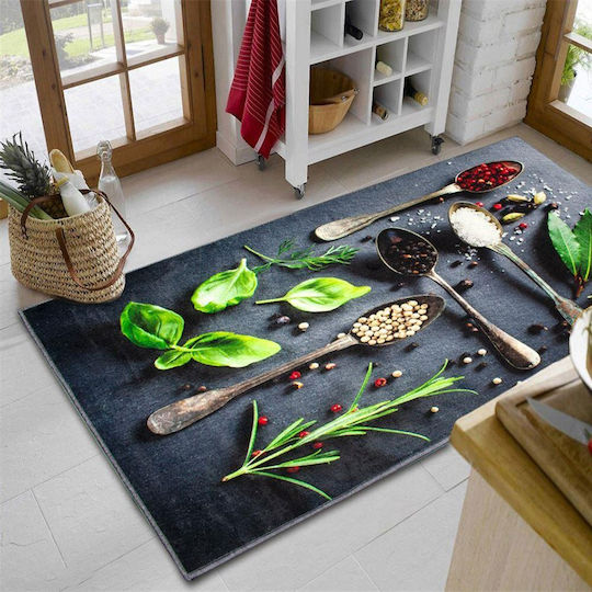 Dimcol Spices 245 Kitchen Mat Runner with Anti-slip Underlay Gray 80x200εκ.
