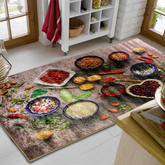 Dimcol Spices 248 Подложка за Кухненски Пътеки с Антиплъзгащо Подложка Multi 80x200εκ.