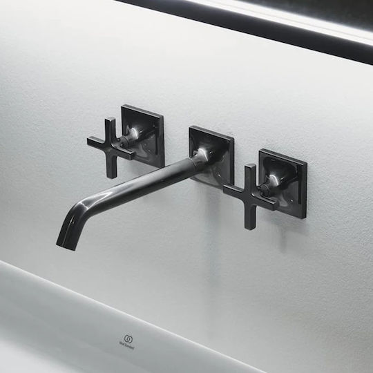 Ideal Standard Σετ Μίκτης & Στόμιο Εντοιχισμού για Νιπτήρα Γκρι