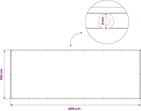 vidaXL Gray Shade Divider with PU Coating 1.5x4m 160gr/m²
