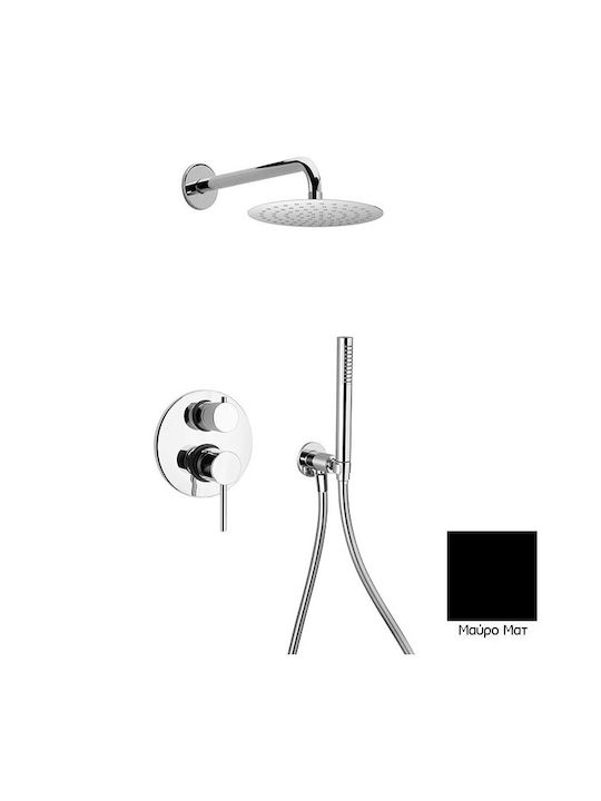 Paini Cox 2 Built-in Mixer & Hand Shower Set for Shower 2 Exits Black