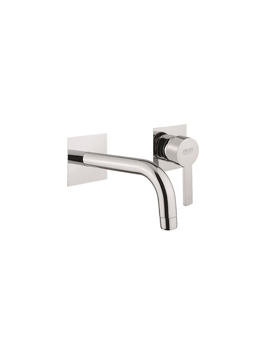 Fiore Katana Built-in Faucet Mixer for Bathroom Sink 2 Exits Silver