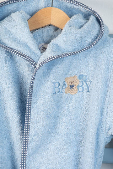 Dimcol Παιδικό Μπουρνούζι Baby Bear Γαλάζιο με Κουκούλα