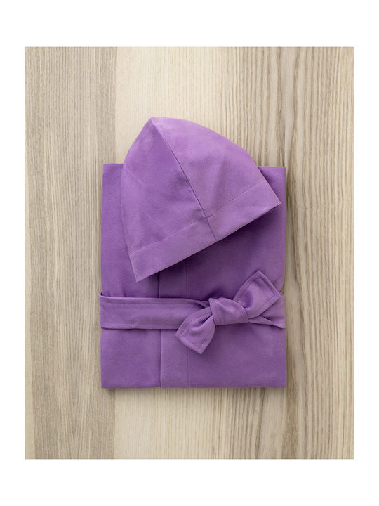 Nima Kids Bathrobe Splashy Purple with Hood
