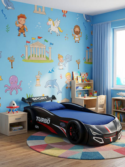Turbo Kinderbett Kinderbetten Einzeln Schwarz für Matratze x