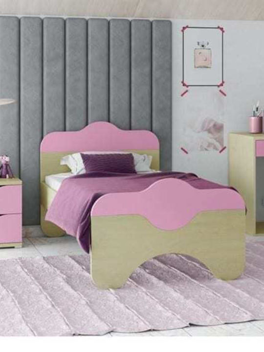 Kids Bed Classic Single Pink for Mattress 90x190cm