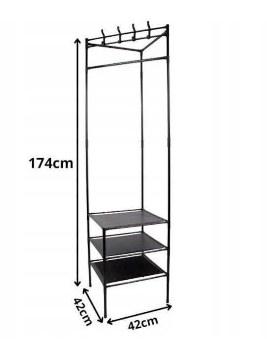 Verk Group Κρεμάστρα Δαπέδου από Μέταλλο Μαύρη 42cm