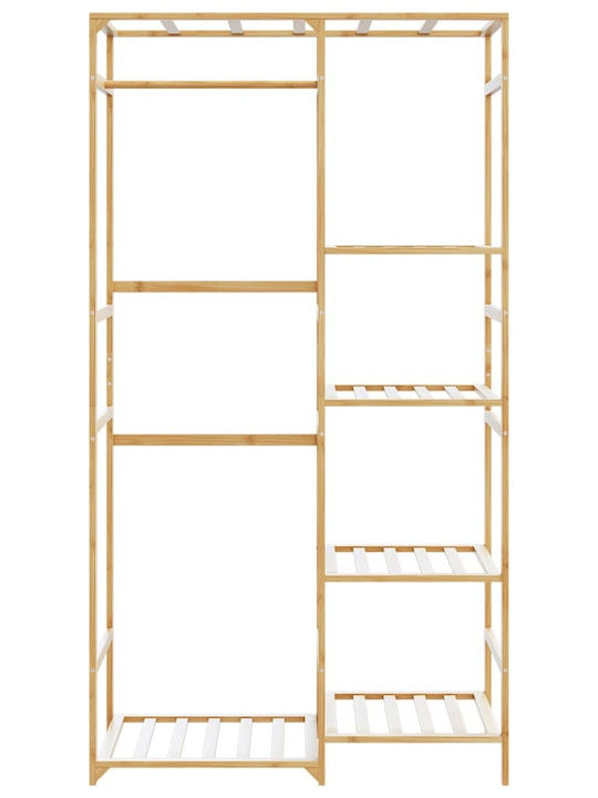 vidaXL Floor Garment Rack Bamboo Telescopic Beige 100x50x184.5cm