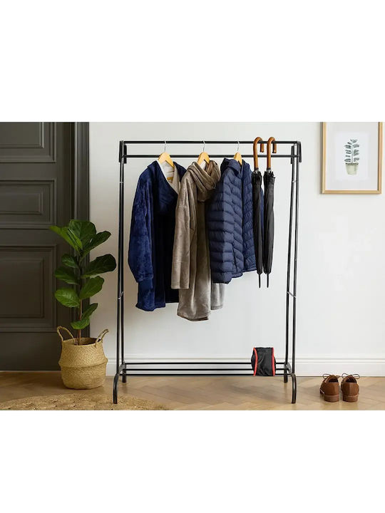 Floor Garment Rack made of Metal Black 105x37x150cm