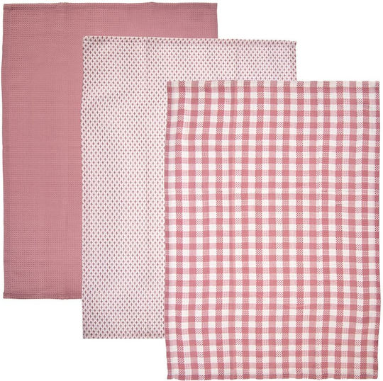 Orion Handtuch aus 100% Baumwolle in Rosa Farbe 70x50cm 3Stück Orion Handtuch aus 100% Baumwolle in Rosa Farbe 70x50cm 3Stück
