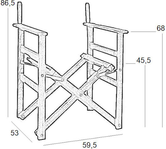 Zita Plus Torino Rahmen Für Regisseur Stuhl Hölzernes 59x51x85cm Braune