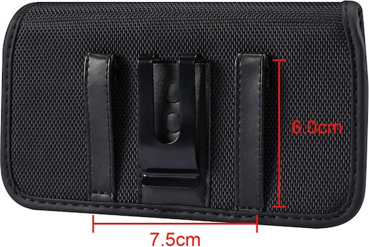 Robuste Mittelfach Handyhülle Oxford Stoff Horizontal Platzierung Kartenfach Lederoptik Passend Für Smartphones Bis 5,4 Zoll Schwarze