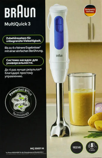 Braun MultiQuick 3 Ραβδομπλέντερ με Ανοξείδωτη Ράβδο 900W Λευκό