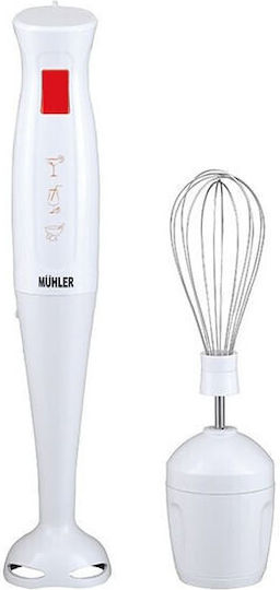 Muhler MB-407S Ραβδομπλέντερ με Ανοξείδωτη Ράβδο 400W Κόκκινο