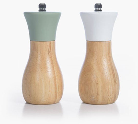 Salz- und Pfeffermühlen-Set Flop 6x14 Grüne Nef-Nef Homeware Keramik Holz