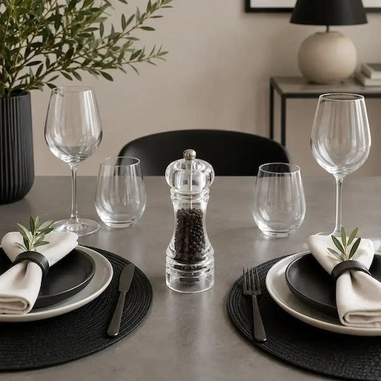 T&G Capstan Manual Plastic Pepper Mill 18cm Transparent