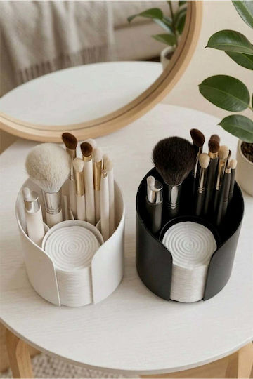 SteweHome Make-up Zubehör 2 Stück Pinsel Organizer Baumwolle Behälter Kunststoff Weiß