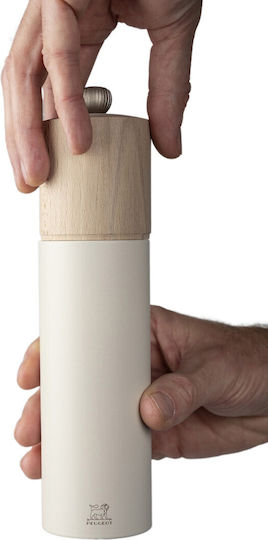 Peugeot Boreal Ръчен Солничка Дървена в Бял Цвят 21см