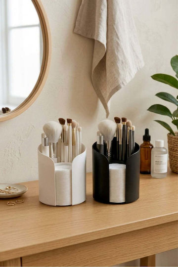 Stewehome Makeup Organization Set Brush Cotton Holder White
