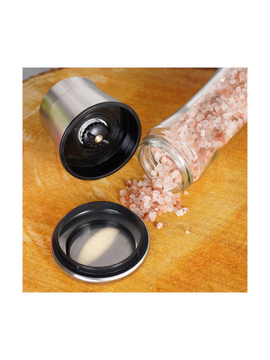 Excellent Houseware Χειροκίνητος Μύλος Πιπεριού Inox σε Ασημί Χρώμα 19cm