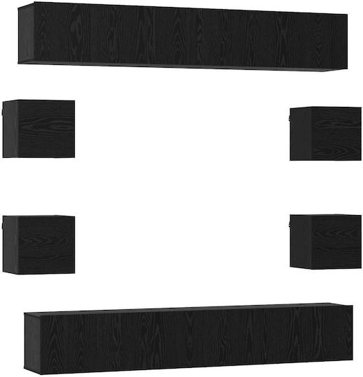 Living Room TV Unit Black Oak M180xW30xH30cm