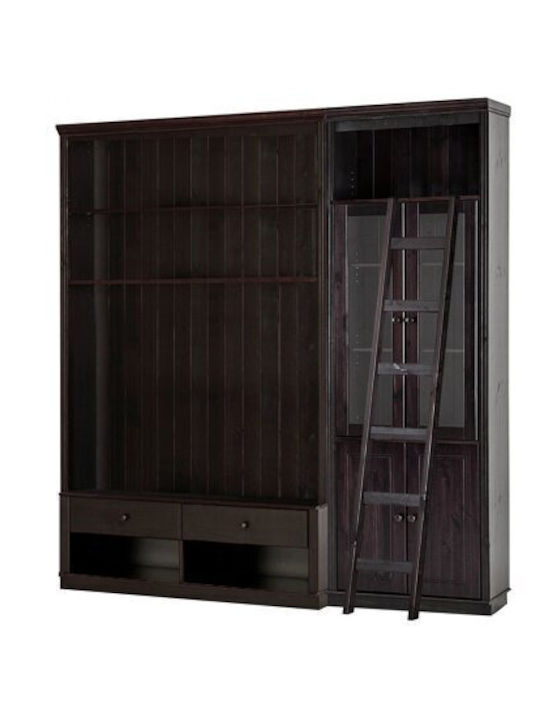 Wohnzimmer TV-Einheit Saltoro 125 Braun mit Vitrine