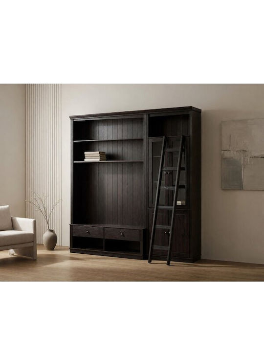Wohnzimmer TV-Einheit Saltoro 125 Braun mit Vitrine