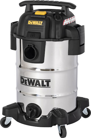 DEWALT Σκούπα Υγρών / Στερεών με Ανοξείδωτο Κάδο 30lt