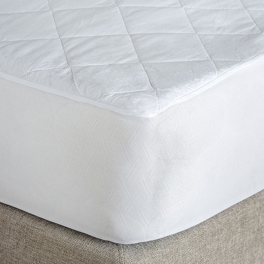 Palamaiki Waterproof Baby Crib Mattress Protector White Cotton Quilted with Border 70x140x20cm