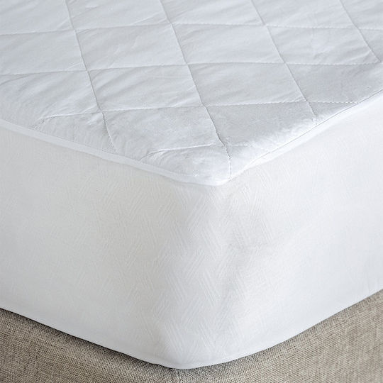 Palamaiki Waterproof Baby Crib Mattress Protector White Cotton Quilted with Border 70x140x20cm
