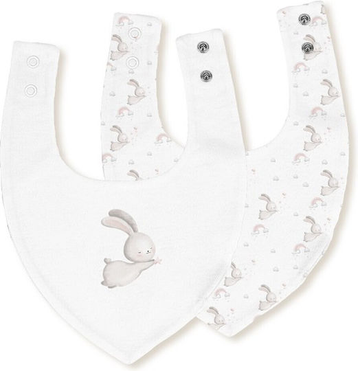 Interbaby Fabric Bandana Baby Bibs with Button Pink 2 Pieces
