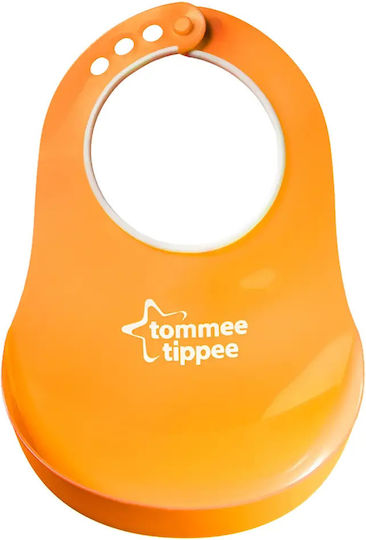 Tommee Tippee Comfi Wasserdicht Lätzchen Silikon mit Taste & Tasche Orange für 6 m+ 46350041