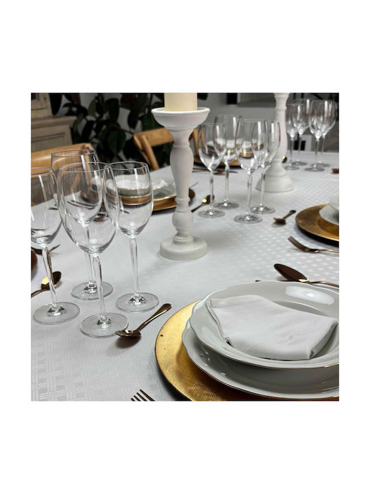 Viopros Fabric White Placemats 50x35cm 2 Pieces