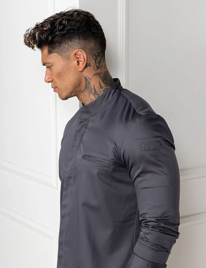 Le Nouveau Chef Σακάκι Σεφ Ανδρικό Γκρι με Μακρύ Μανίκι Cooltex Alain Dark