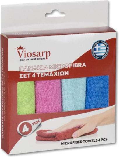 Viosarp Lavete de Curățare cu Microfibre Utilizare generală Colorate 28x28buc 4buc