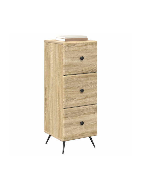 Wooden Storage Drawers with 3 Drawers L33xW34.5xH90cm