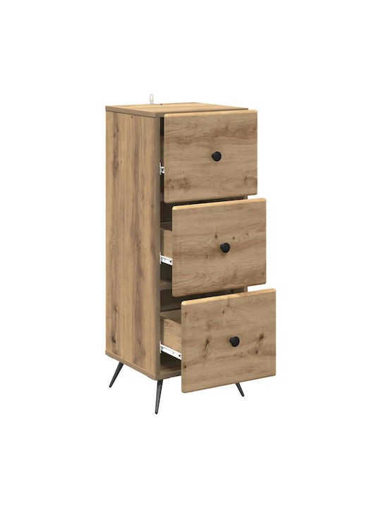 Wooden Storage Drawers with 3 Drawers L33xW34.5xH90cm
