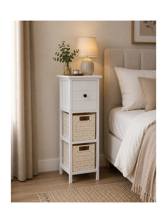 Wooden Storage Drawers with 3 Drawers L25xW25xH77cm
