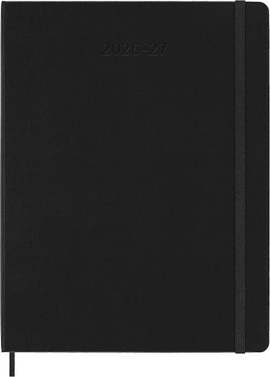 Moleskine Classic Планиращ 2026 2027 Седмични Бележки 18 Месеца Черен Екстра Голям 19x25 Твърда Корица 8056999279905