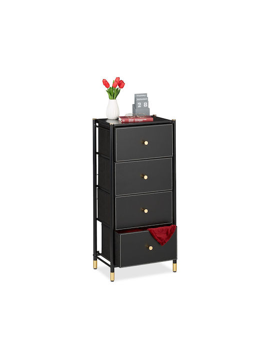 Sertar De Depozitare Din Metal și Țesătură L46xL30xÎ98.5cm