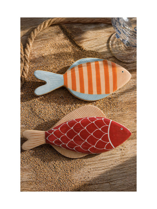 Kaemingk Handmade Wall Decor Red Wooden 25.5x2.5x12cm