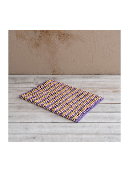 Nima Badematte Synthetisch,Polyester/Cotton/Leather Rechteckig Mantle 28977 Lavender 70x110cm