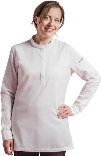 Clement Design Mantel Koch Damen Weiß mit Langärmelig Cocoon